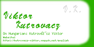 viktor kutrovacz business card